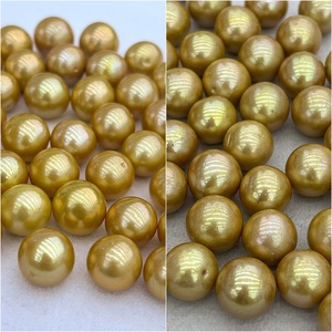 Muses Jewels - Perlas Naturales <span class=keywords><strong>de</strong></span> Agua Dulce Teñidas al por Mayor, 12-15 mm, Redondas, Color Dorado, Perlas Sueltas para <span class=keywords><strong>la</strong></span> Fabricación <span class=keywords><strong>de</strong></span> Joyas - Product Image 1