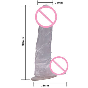 पारदर्शी विशाल बड़े वयस्क सेक्स खिलौने महिलाओं के लिए चूसने वाले पारदर्शी डिल्डो के साथ यथार्थवादी डिल्डो - Product Image 2