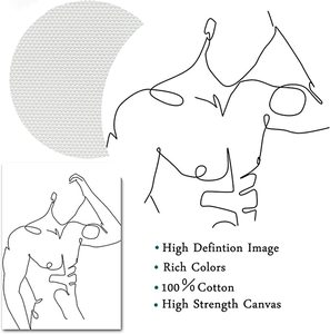 Peintures d'art mural Silhouette de <span class=keywords><strong>corps</strong></span> d'<span class=keywords><strong>homme</strong></span> Dessin au trait minimaliste Figure masculine Décoration d'art mural - Product Image 6