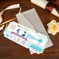 custom both side printing Music Festival Ticket paper glitter travel air cinema photo kpop ticket Wedding invitations