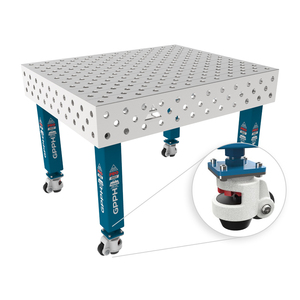 Banco de soldadura con ruedas SteelMax INOX GPPH 1,2x1MT 15mm espesor, 28mm agujeros rejilla diagonal - Product Image 1