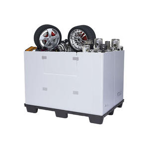 Ağır plastik palet kutusu büyük kapasiteli katı katlanabilir kollu palet sandık konteyner için kargo & depolama donanımları - Product Image 6