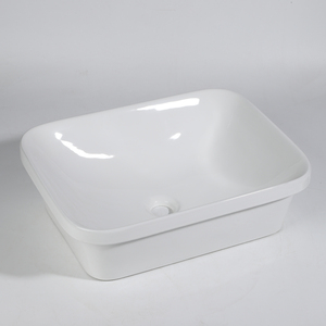 Lavabo de Sobremesa Moderno Blanco para Baño, de Porcelana y Cerámica, con Diseño Artístico - Product Image 3