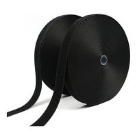 Rouleau de bande auto-agrippante noire en polyester/nylon de qualité médicale, réutilisable, robuste, écologique, à coudre, taille personnalisable