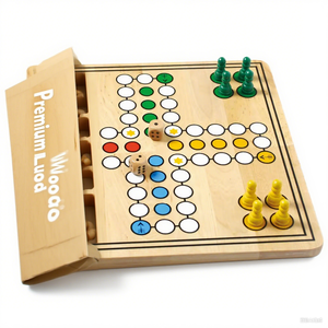 Juego de <span class=keywords><strong>Ludo</strong></span> de Venta caliente con tablero de madera natural Juego de Ajedrez de mesa popular - Product Image 4