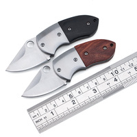 EDC — mini porte-clé de poche avec couteau pliant, lame 440, manche en acier et bois, Camping, chasse, plein air, outils