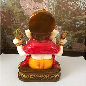 La Benedizione. Statua Colorata <span class=keywords><strong>e</strong></span> Dorata <span class=keywords><strong>di</strong></span> Lord Ganesh Ganpati, Dio Indù dell'Elefante, Realizzata <span class=keywords><strong>in</strong></span> <span class=keywords><strong>Polvere</strong></span> <span class=keywords><strong>di</strong></span> <span class=keywords><strong>Marmo</strong></span> <span class=keywords><strong>in</strong></span> India - Product Image 3