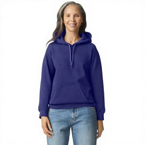 Sweat-shirt à capuche unisexe, couleur unie, en molleton de coton, coupe classique, décontracté, pour l'automne, avec poche, tricoté, manches longues - Product Image 1
