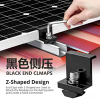 Collier de serrage d'extrémité en aluminium sur mesure pour panneaux solaires, accessoires de montage de modules photovoltaïques pour système photovoltaïque