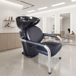 Lit de lavage portable de luxe pour salons de coiffure et instituts de beauté – Design moderne avec bassin en céramique pour services de lavage et de rinçage des cheveux - Product Image 4