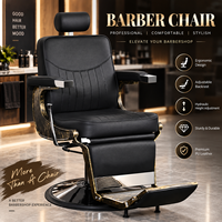 Fauteuil de Barbier Premium en PU, Chaise de Salon Réglable, Fauteuil de Coiffure Hydraulique Inclinable avec Base Robuste pour Salon de Coiffure
