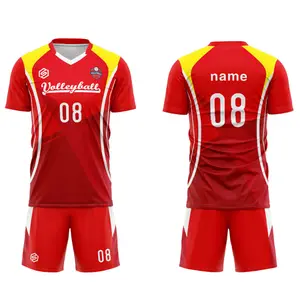 Uniformes de voleibol de equipe sublimados personalizados para homens e mulheres de poliéster spandex à venda