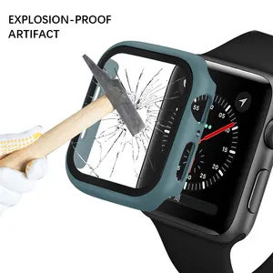 Kapak Apple Watch Case için 8 7 6 SE 5 5 3 akıllı saatler ekran aksesuarları iWatch serisi 42mm 44mm 38mm 40mm 41mm 45mm 49mm