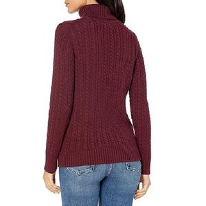 Suéter de punto ajustado de manga larga con cuello en V para mujer a la moda de invierno estilo informal BD - Product Image 2