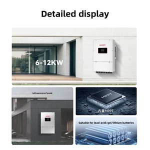 อินเวอร์เตอร์ไฮบริด 6KW-12KW, อินเวอร์เตอร์พลังงานแสงอาทิตย์สามเฟสแรงดันต่ำ, ระบบกักเก็บพลังงานแสงอาทิตย์และระบบออฟกริดประสิทธิภาพสูง - Product Image 1