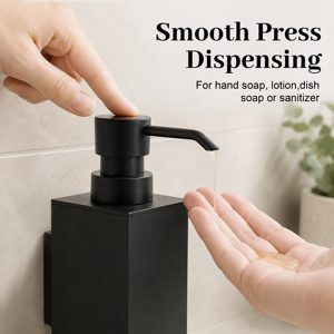 Distributeur de savon mural en aluminium à fixation rapide avec pompe anti-fuite et bouteille rechargeable de 300 ml pour hôtels et hôpitaux - Product Image 2