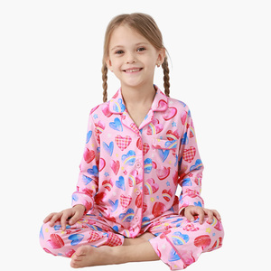 Ensembles de vêtements pour bébés et enfants personnalisés en gros, pyjamas imprimés pour filles, vêtements de nuit pour enfants, ensemble de pyjamas en bambou mignon - Product Image 4