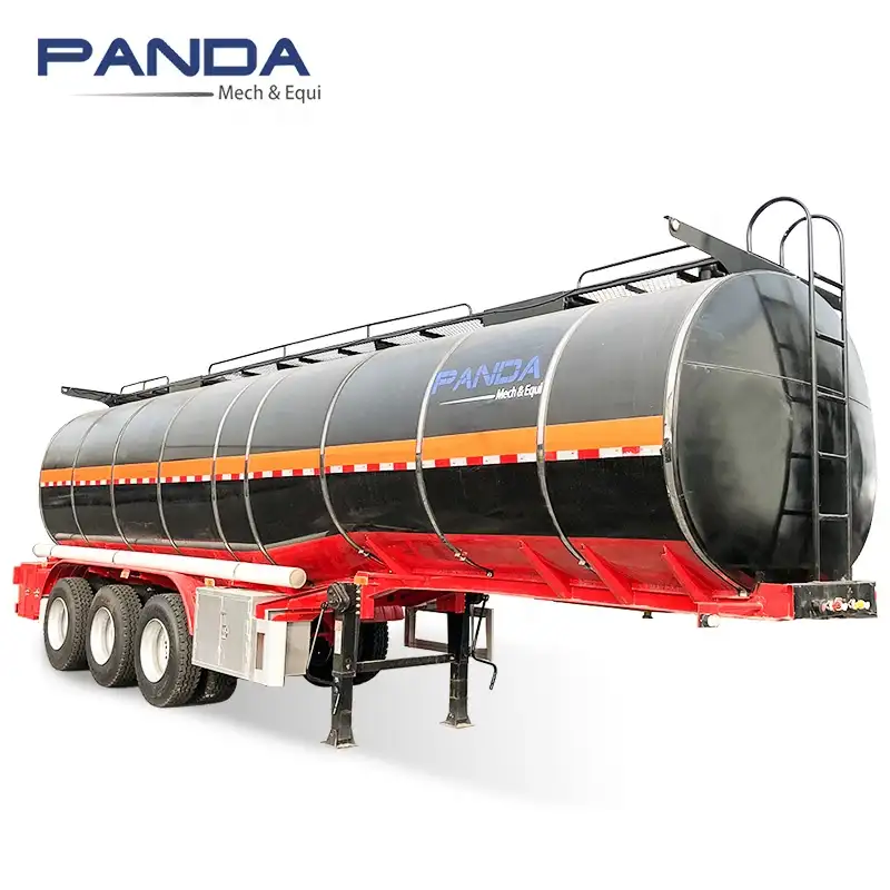Panda Mech 3 axles liquid asphalt tanker trailer for transport of Coal tar Pitch with best price
