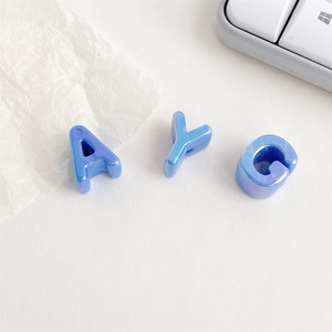 Acrylic hai màu đá cẩm thạch Jumbo lỗ Bảng chữ cái Thư 3D hạt Chunky thư hạt - Product Image 6