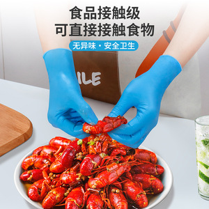 Guantes de nitrilo desechables de 9 pulgadas y 100 piezas, sin polvo, para limpieza del hogar, cocina, jardinería, belleza y cuidado de uñas. - Product Image 1