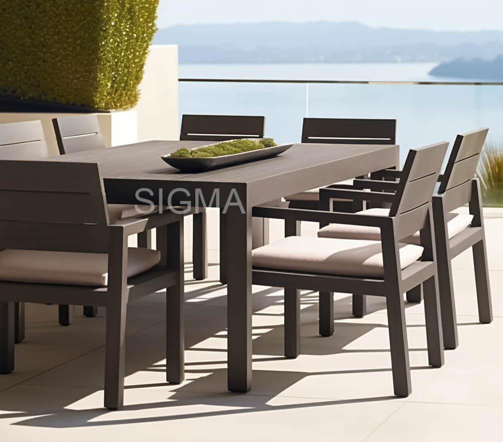 SIGMA Modern Aluminium Garden Chair Outdoor Cast Aluminium Table And Chair Set