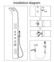 Panneau mural en acier inoxydable, multifonctions, pour salle de bains, hôtel, Massage, douche pluie, vente en gros, livraison gratuite