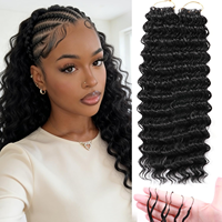 Extensions de cheveux à tresser au crochet invisibles, bouclées à l'italienne, en cheveux humains pré-bouclés de haute qualité, avec pointe plume, pour la vente en gros
