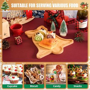 Plateau de service en bois en forme de cloche de Noël pour la table de fêtes et les décorations de cuisine - Product Image 5