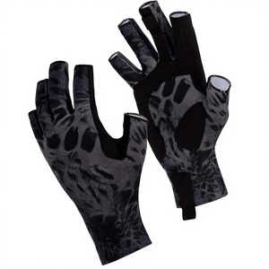 Custom Made Fishing <b>Gloves</b> Half Finger Sublimation Print Synthetic-Material Unisex-All Seasons Hook-And Loop-Closure - Product Image 1