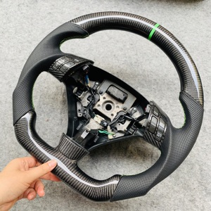 Volant en fibre de carbone au <span class=keywords><strong>prix</strong></span> de gros, nouveau design <span class=keywords><strong>2022</strong></span>, pour Acura 2004 TSX avec cuir perforé, boutons verts - Product Image 5