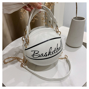 Bolsas de Mão Femininas de Moda em PU Redondas por Atacado, Bolsas de Designer de Ombro Único, Bolsa Clutch de Basquete com Corrente - Product Image 4