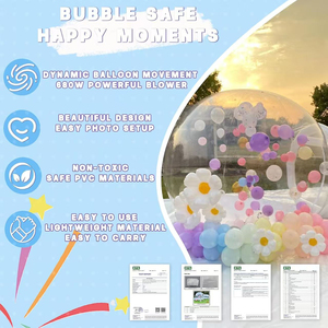 JUNAO <strong>Inflatable</strong> Football Bubble House Dome Tent PVC Easy Setup Birthday Party Bouncing House Transparent Castle 3m Diameter 3-4 - Product Image 6