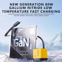 Chargeur 3 en 1 80W Max avec Module de Charge Rapide, Câble USB-C et Ports USB, Chargeur Téléphone Rétractable 80 Watts pour iPhone et Ordinateurs Portables