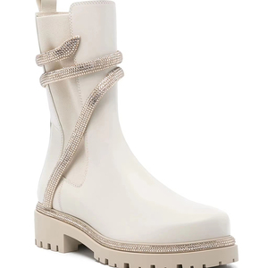 Bottes de Cowboy de haute qualité mode élégante femmes strass serpent motif talon épais talon bas bout rond <span class=keywords><strong>bottines</strong></span> - Product Image 2