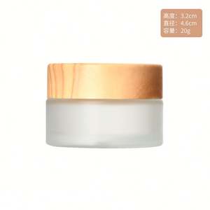 2023 el más Popular de alta calidad 5G 10g 15G 20G 30g 50g tapa de bambú vidrio esmerilado vacío tarro de crema cosmética mayorista - Product Image 4