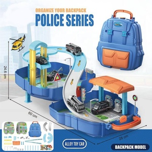 Enfant semblant jouer piste parking jouet sac à dos modèle bricolage assemblage rampe piste levage parking garage jeu ensemble avec véhicule en alliage - Product Image 6