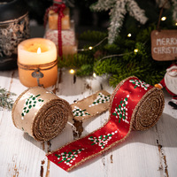 Rollo de Cinta de Satén con Borde de Alambre de 2 Pulgadas, Personalizada e Impresa, para Decoración de Halloween, Bodas, Navidad, Manualidades, Envoltura de Regalos (Moda)