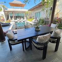 Mobilier d'extérieur haut de gamme sur mesure Tables et chaises de salle à manger modernes en aluminium pour cuisine de plage, banquet ou parc