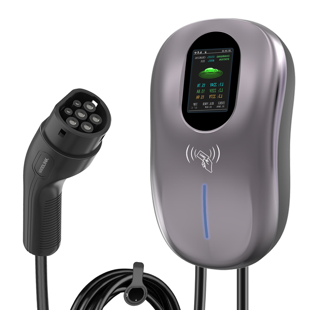 New Type 2 Wall-Mounted AC EV Charging Station 7/11/22KW Modern Adjustable Electric Car Charger EU 32A 1P/3P for Home Commercial