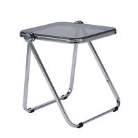 Table d'appoint moderne en acrylique transparent Table de chevet ou table basse pliable pour chambre ou salon