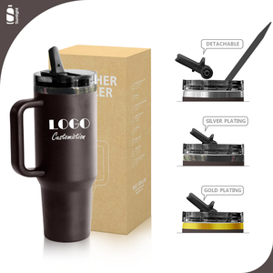 Vaso de paja con tapa de 40 oz, taza de café con aislamiento al vacío de acero inoxidable y taza, venta al por mayor, taza de café térmica <span class=keywords><strong>Tumblr</strong></span> a granel, logotipo personalizado - Product Image 1