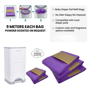 Recambios a granel de 9m para cubos de pañales de bebé, bolsas de plástico a prueba de olores para pañales con opciones de color y fragancia personalizadas, directamente de fábrica. - Product Image 4