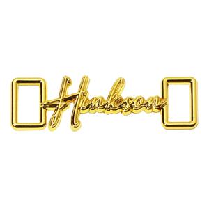 사용자 정의 중공 편지 로고 버클 신발 끈 조정 가능한 금 태그 아연 합금 신발 하드웨어 금속 트라이 글라이드 버클 수영복 - Product Image 1