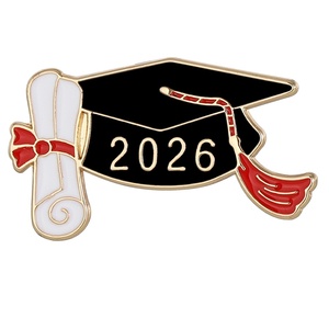 Emblema de Chapéu de Doutoramento para a Temporada de Formatura 2026, em Liga Metálica Esmaltada, Presente Comemorativo para Bacharel, Broche para Estudantes - Product Image 1