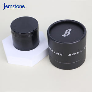 Empaquetado de Caja Cilíndrica Ecológica de Diseño Personalizado con Inserto para Vela, Tubo de Papel para Perfume de Cartón Negro - Product Image 1