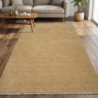 Tapis d'intérieur en laine fait main, imperméable, uni, tissé à la main, Gabbeh, réversible, lavable, adapté aux animaux domestiques, rectangulaire, pour salon