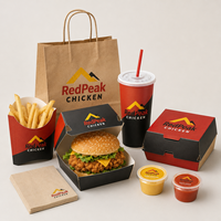 Emballage alimentaire en papier jetable personnalisé pour frites, boîtes à poulet frit, boîtes à hamburgers, boîtes à emporter, contenants pour restauration rapide