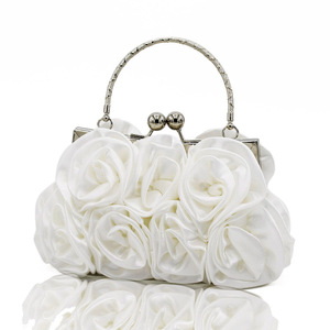 Women Evening Clutch Bag Floral Satin <strong>Small</strong> <strong>Purses</strong> With Detachable Strap for Wedding, Party, Prom - Product Image 1