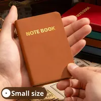 Petit carnet de poche simple et mini, carnet portable, couverture en simili cuir, bloc-notes, reliure adhésive verrouillable A7