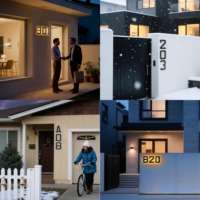 Plaque de porte solaire LED 9 pouces avec numéro d'adresse, étanche, pour extérieur, design pour une visibilité facile, lumière décorative